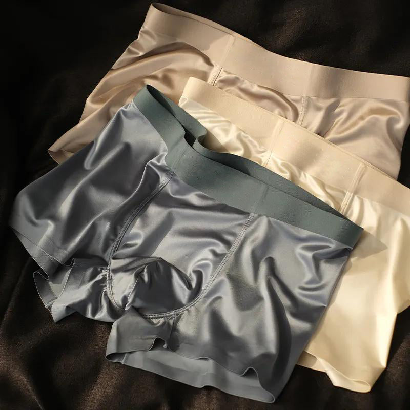 📣Luxury Ice Silk Men's Boxers｜Antibacterial Silk Lining