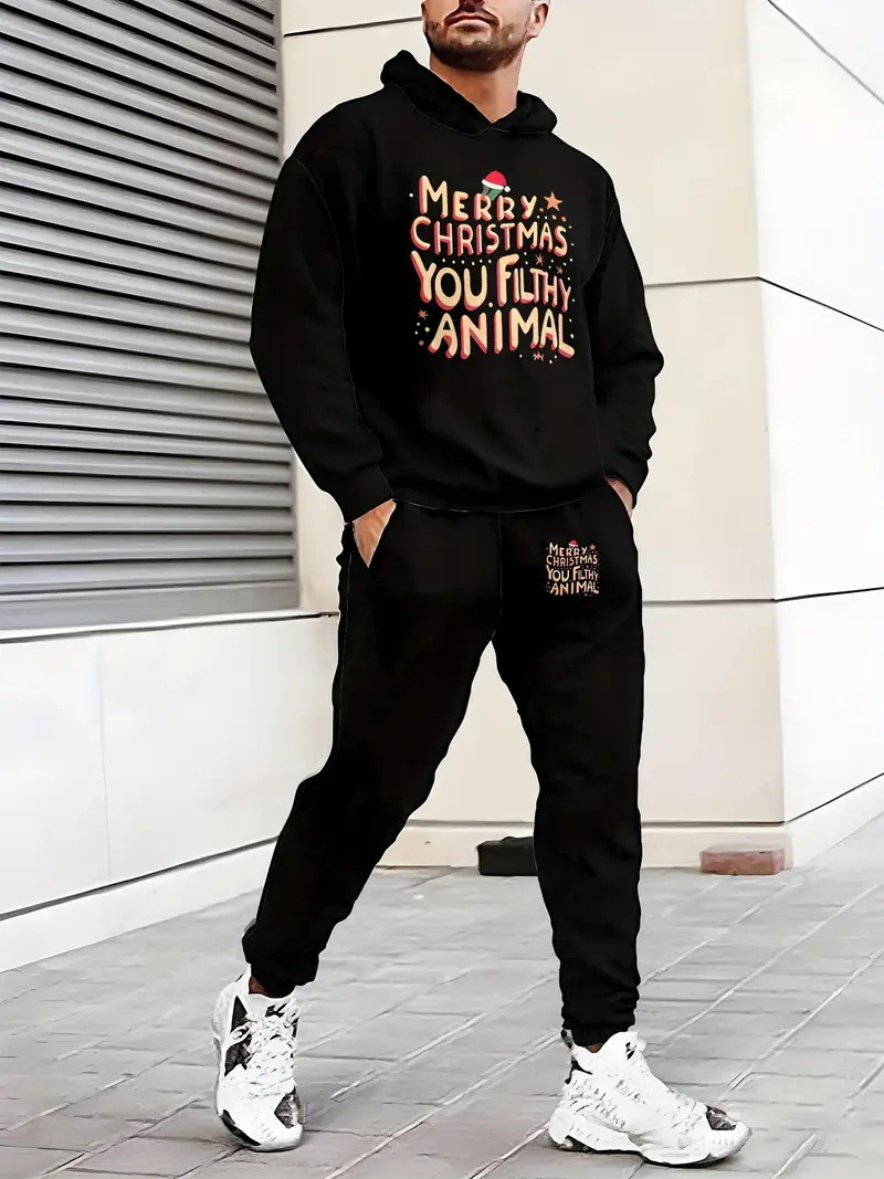 Christmas Creative Men's Hoodie Set