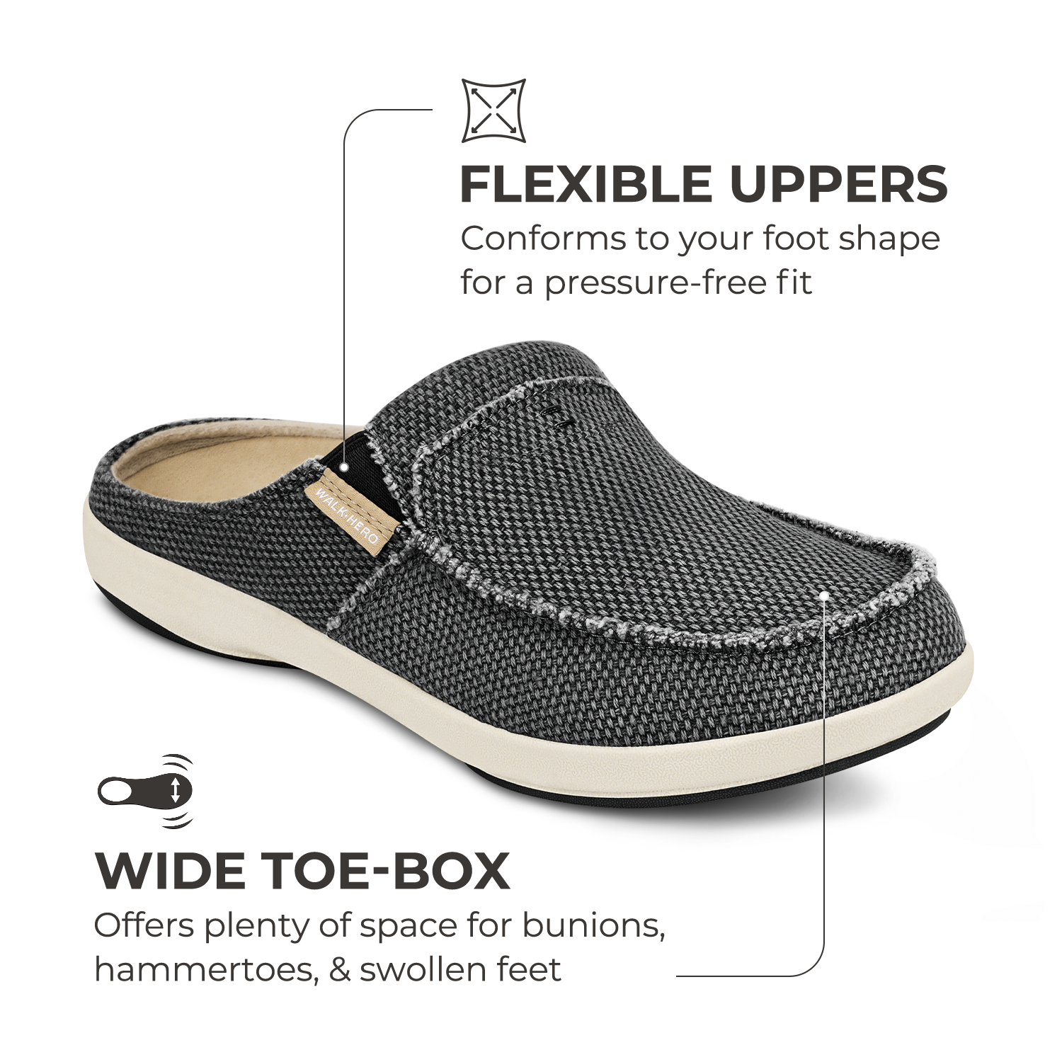 Men's Canvas Arch Support Slippers