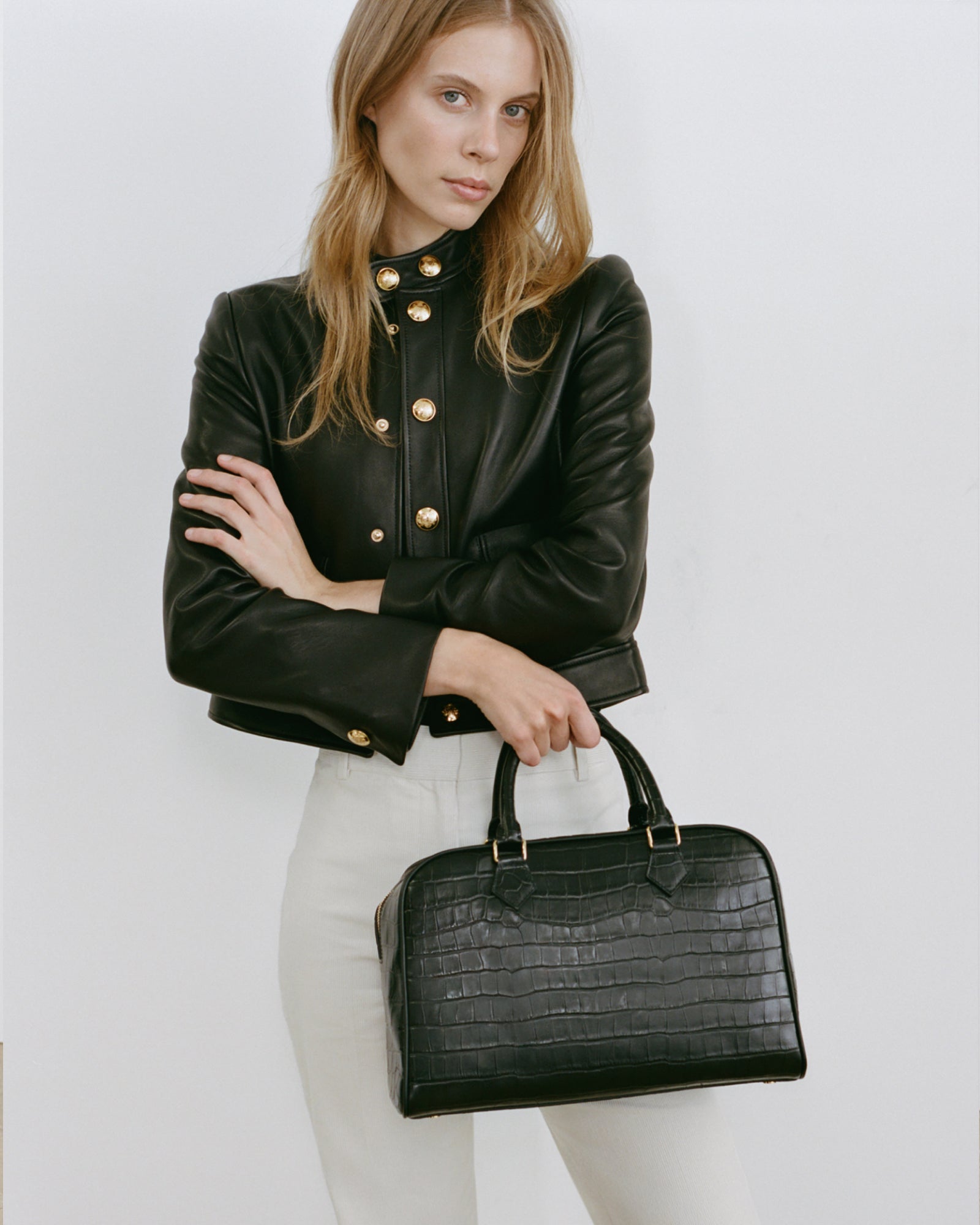 HADLEY LEATHER CROPPED JACKET