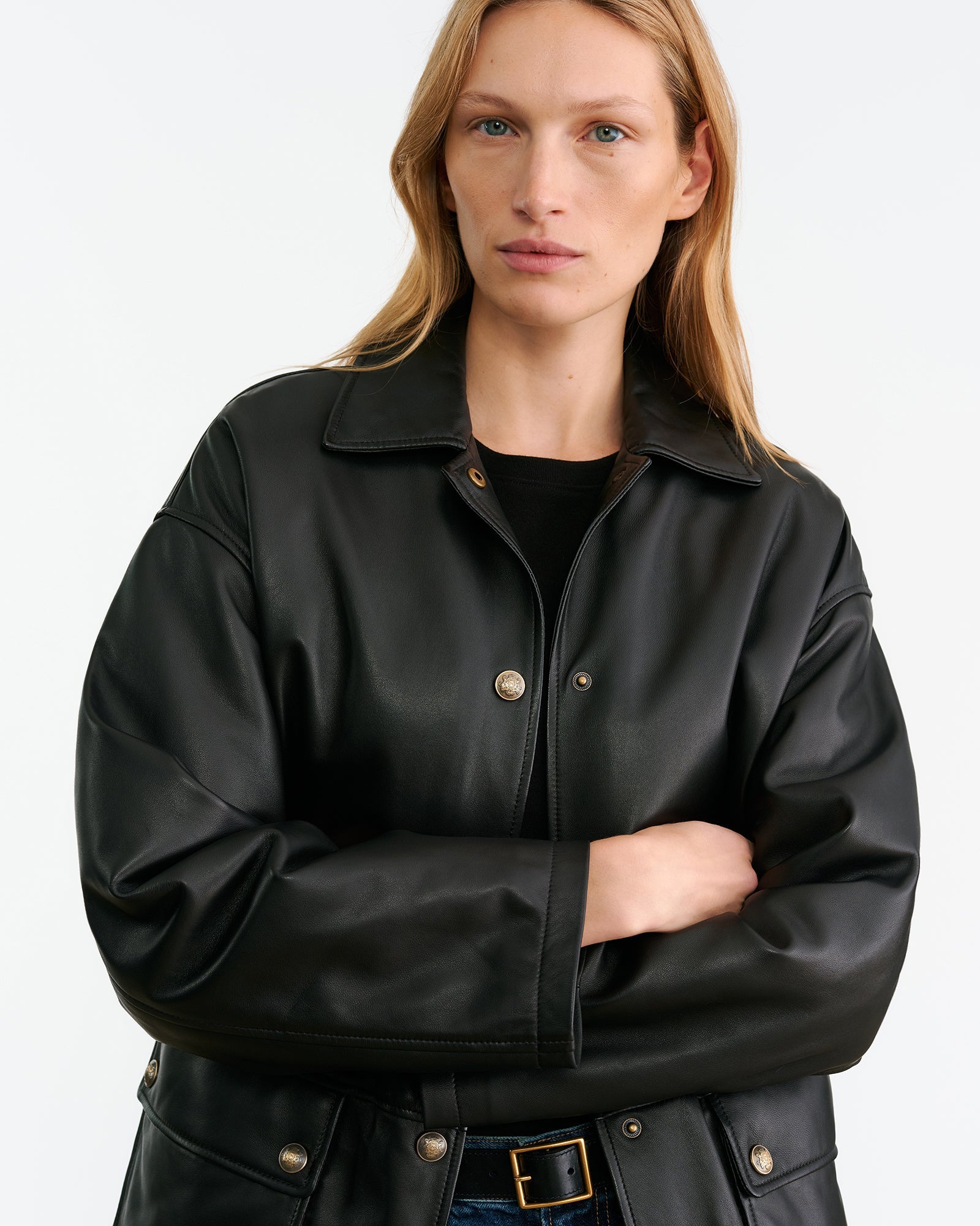 CORDEL LEATHER COAT