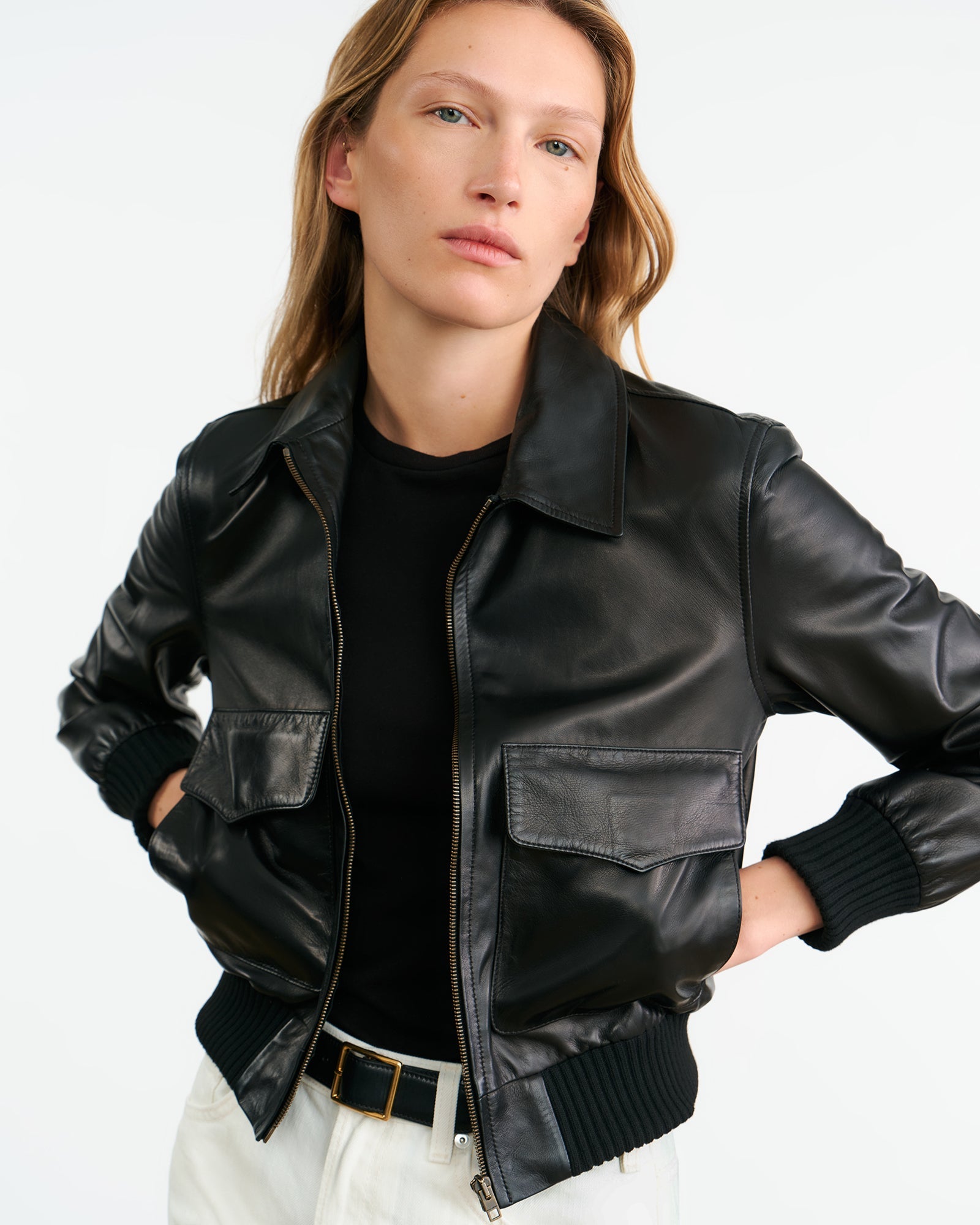 REDLEY LEATHER BOMBER JACKET