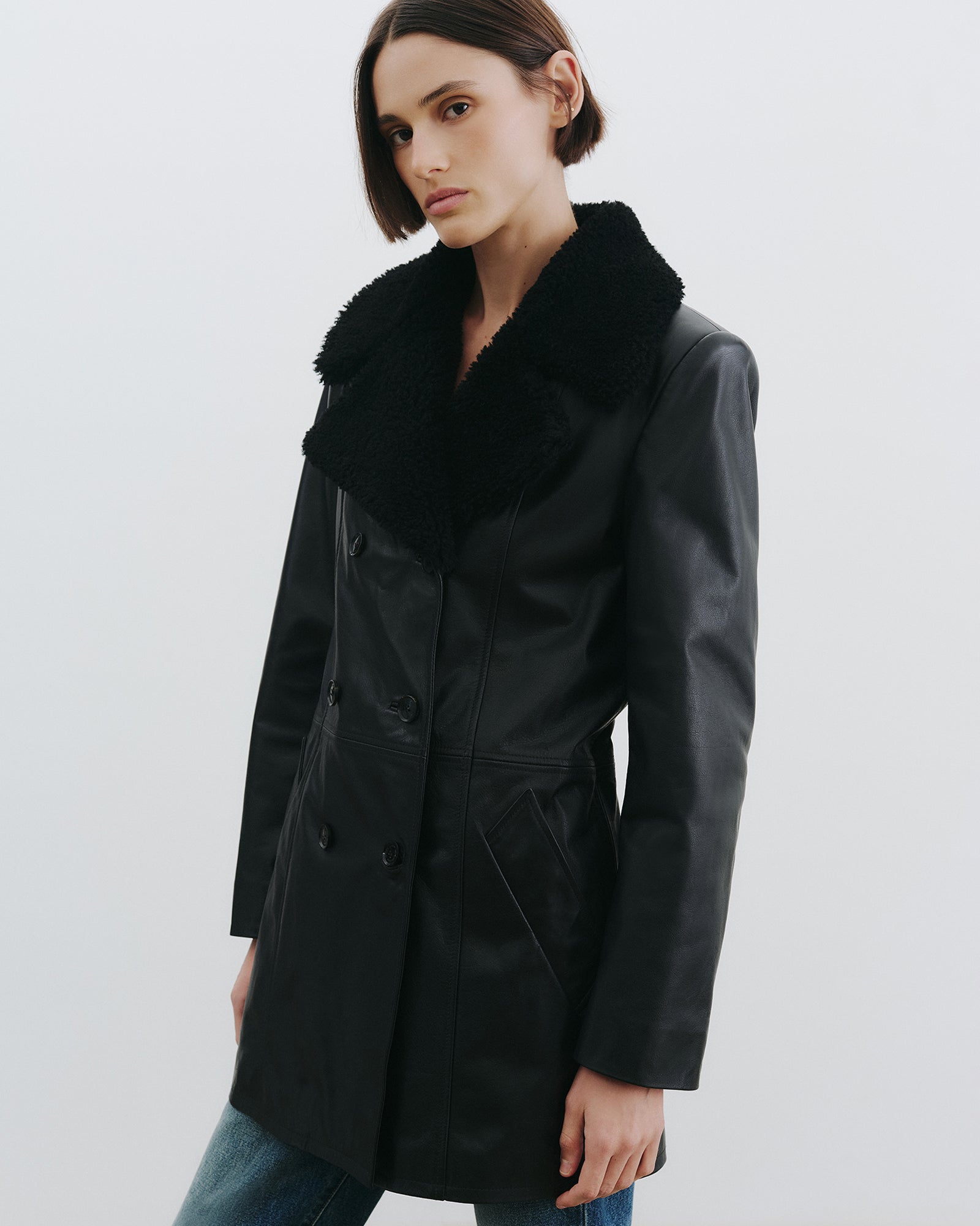 SANURA LEATHER COAT