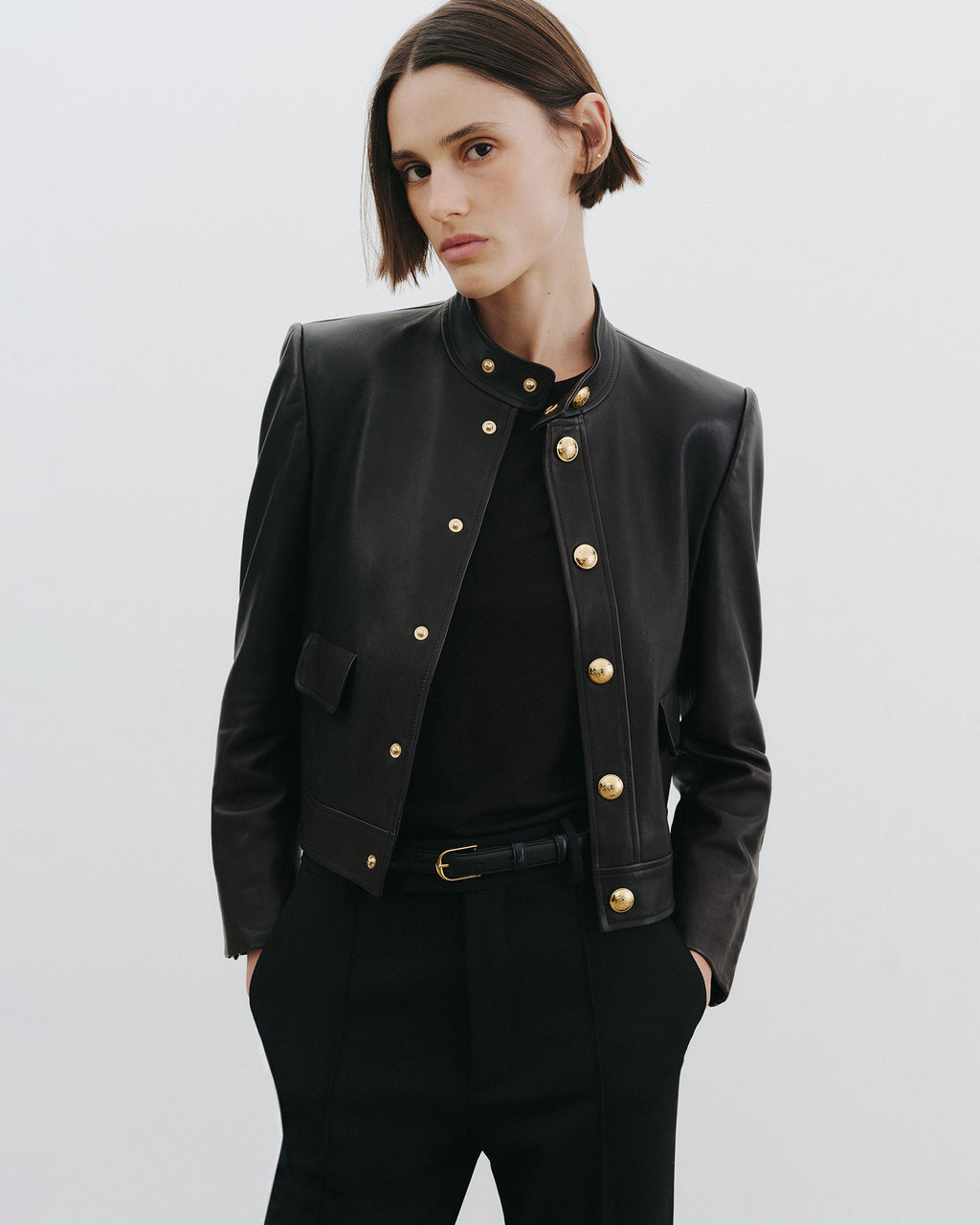 HADLEY LEATHER CROPPED JACKET