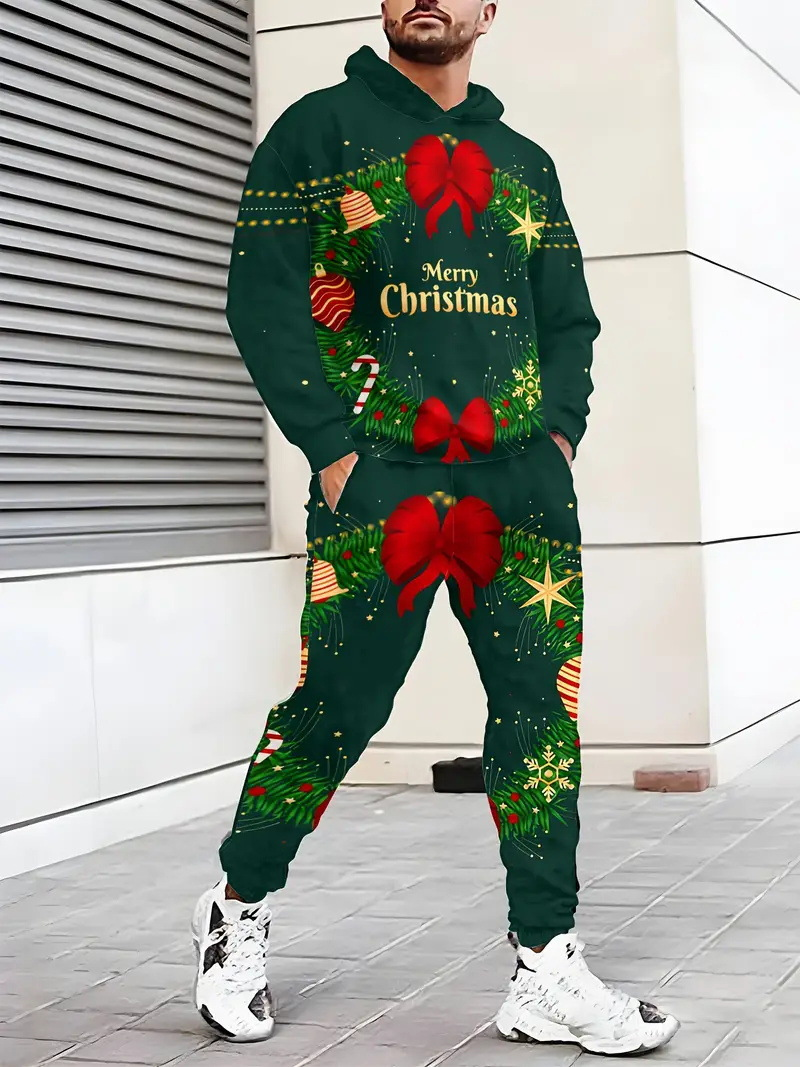 Christmas Creative Men's Hoodie Set